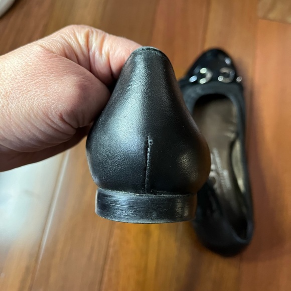 AGL Black Ballet Flats Designer Cap-Toe Buckle Patent/Leather Euro Size 38.5 - Picture 8 of 10